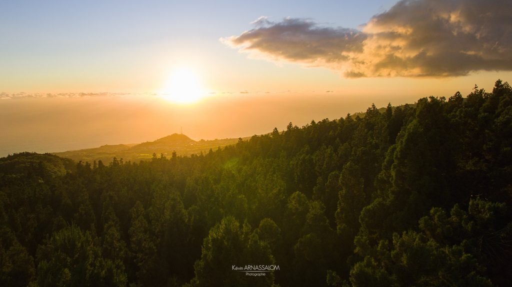 Photos de drone à la Réunion - Plan du site - Coucher de soleil